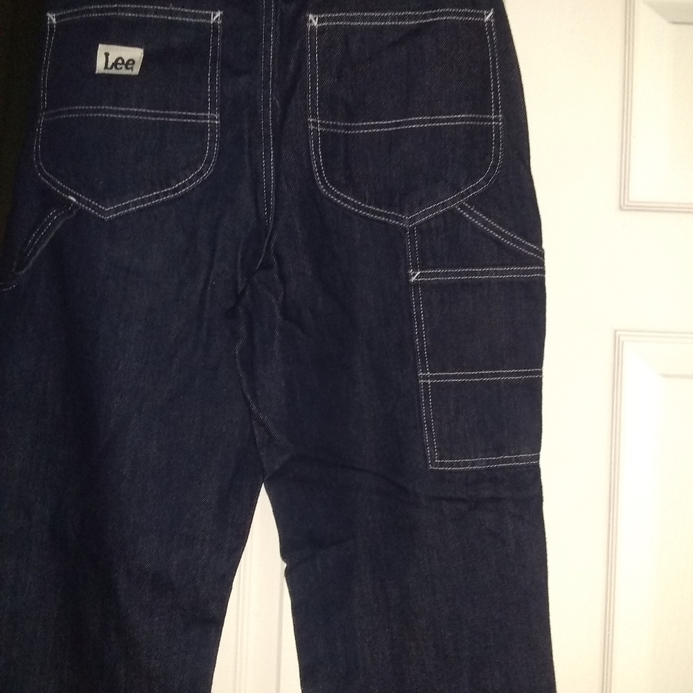 Lee Vintage Modern Nwt Dark High Rise Dungaree Carpenter Ankle Pants - Picture 6 of 14